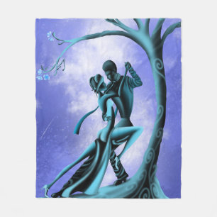 Romantische tango onder Midnight Tree Fleece Deken