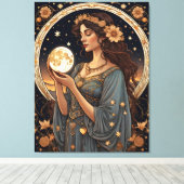 romantische tarotvrouw canvas afdruk (Insitu (Houten vloer))