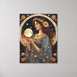 romantische tarotvrouw canvas afdruk