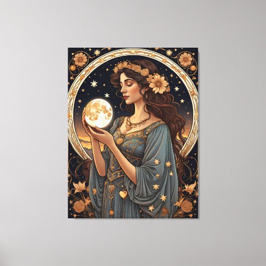 romantische tarotvrouw canvas afdruk (Voorkant)