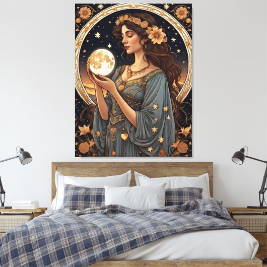 romantische tarotvrouw canvas afdruk (Insitu (Slaapkamer))