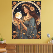 romantische tarotvrouw canvas afdruk (Insitu (Woonkamer))