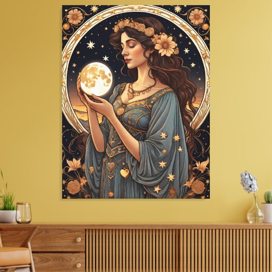 romantische tarotvrouw canvas afdruk (Insitu (Woonkamer))