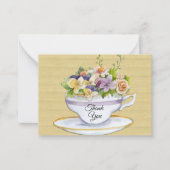 Romantische Tea Cup Bedankt Card Notitiekaartje (Voorkant)