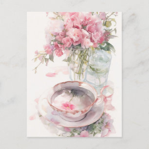 Romantische Tea talk Briefkaart