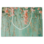 Romantische Teal Blush Bloemen Bruiloft Groot Cadeauzakje (Voorkant)