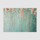 Romantische Teal Blush Bloemen Bruiloft Tissuepapier (Voorkant)