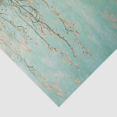 Romantische Teal Blush Bloemen Bruiloft Tissuepapier (Detail)