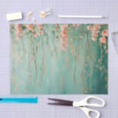 Romantische Teal Blush Bloemen Bruiloft Tissuepapier (Craft)