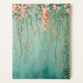 Romantische Teal Blush Roze Bloemen Droom Planner (Achterkant)