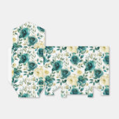 Romantische Teal Groene Crème Roos Bloem Bedankdoosjes (Uitgevouwen)