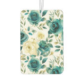 Romantische Teal Groene Crème Roos Bloem Luchtverfrisser (Achterkant)