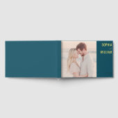 Romantische Teal Moderne Foto Gastenboek (Volledig)