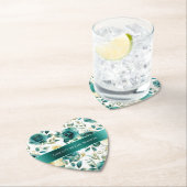 Romantische Tealgroene Crème Rozen Bloemen Kartonnen Onderzetters (Insitu)