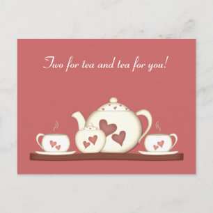 Romantische teaset briefkaart