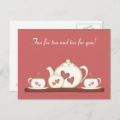 Romantische teaset briefkaart (Voorkant / Achterkant)