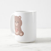 Romantische teddybeer & harten mok (Voorkant links)