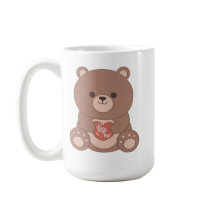Romantische teddybeer & harten mok