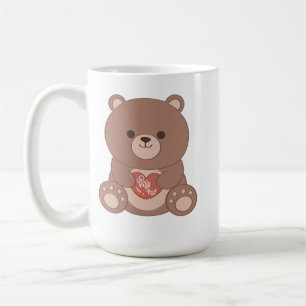 Romantische teddybeer & harten mok