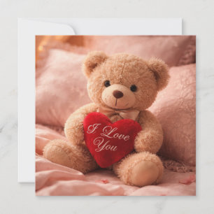 Romantische teddybeer valentijnsillustratie kaart