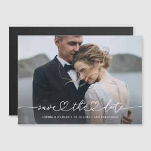 Romantische tekst met hart en foto Save the Date Magnetische Uitnodiging