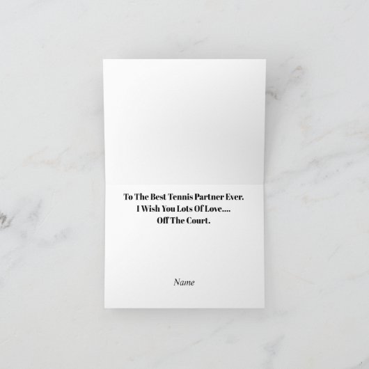 Romantische tennispartner wenskaart kaart (Binnen)
