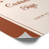 Romantische Terracotta Pampas Sage Boho Floral Cus Poster (Hoek)