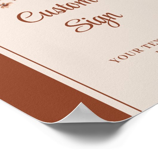 Romantische Terracotta Pampas Sage Boho Floral Cus Poster (Hoek)