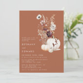 Romantische Terracotta Wildflower Engagement Party Kaart (Staand voorkant)