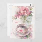 Romantische theekaart briefkaart (Voorkant / Achterkant)