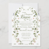 Romantische tijdloze bloemenelegante bruiloft kaart (Voorkant)