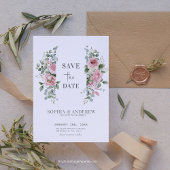 Romantische Tijdloze Pioenrozen Eucalyptus Bruilof Save The Date