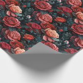 Romantische tinten van rode rozen cadeaupapier (Hoek)