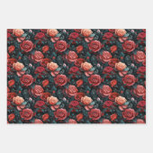 Romantische tinten van rode rozen inpakpapier vel (Voorkant 3)