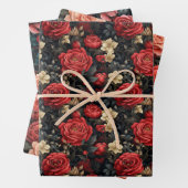 Romantische tinten van rode rozen inpakpapier vel (In situ)