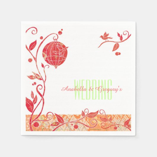 Romantische Tortelduifjes - Duwhuwelijk Servetten (Voorkant)