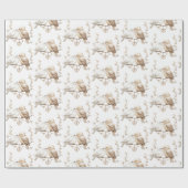 Romantische Tortelduifjes Heart Wedding Cadeaupapier (Vlak)