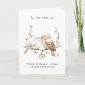 Romantische Tortelduifjes Heart Wedding Kaart (Voorkant)