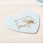 Romantische Tortelduifjes Heart Wedding Kartonnen Onderzetters (Gekanteld)