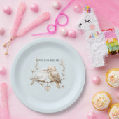 Romantische Tortelduifjes Heart Wedding Papieren Bordje (Feest)