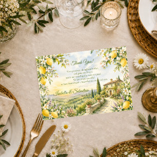 Romantische Toscaanse Bruiloft Bedankkaart