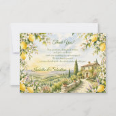 Romantische Toscaanse Bruiloft Bedankkaart (Voorkant)