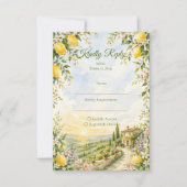 Romantische Toscaanse Bruiloft RSVP Kaartje (Voorkant)