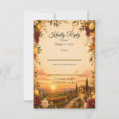 Romantische Toscaanse Bruiloft RSVP Kaartje (Voorkant)