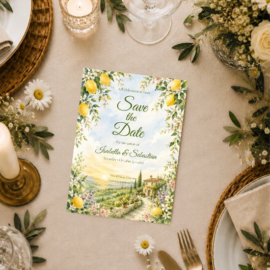 Romantische Toscaanse Bruiloft Save The Date