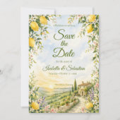 Romantische Toscaanse Bruiloft Save The Date (Voorkant)