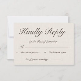 Romantische Toscaanse kalligrafie RSVP-kaart RSVP Kaartje