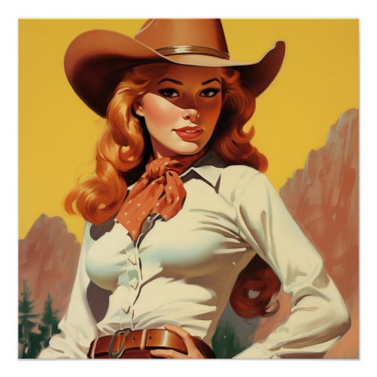 Romantische Trails van de Cowgirl: Wild West fluis Perfect Poster (Voorkant)
