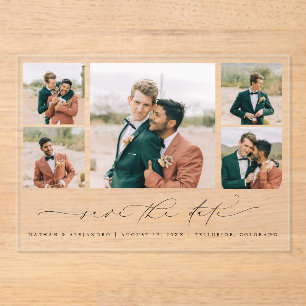Romantische Transparante Acryl Save the Date Foto Uitnodigingen