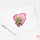 Romantische Triceratops zijn van mij Ronde Sticker (Envelop)